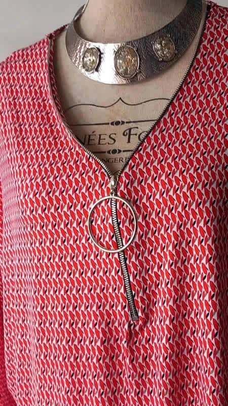 🍓Magnifique tunique rouge et noir de la marque Gémo taille XL🍓 – Gémo – taille XL / 42 / 14 2
