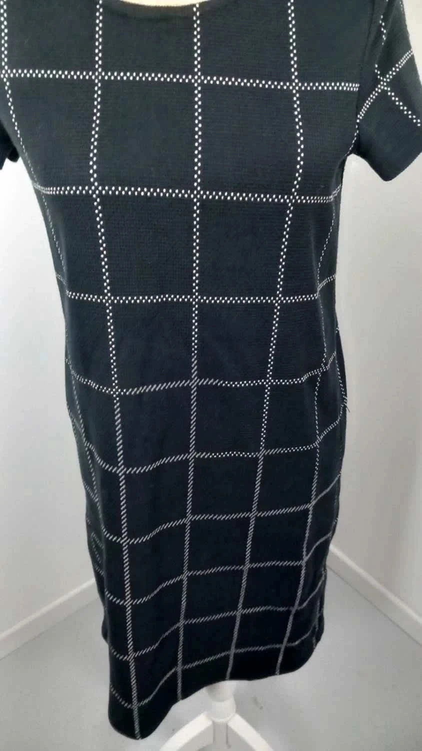 Robe Droite Promod Bleu Marine – Imprimé Carreaux Chic – Taille 38 – TBE – Promod – taille M / 38 / 10 3