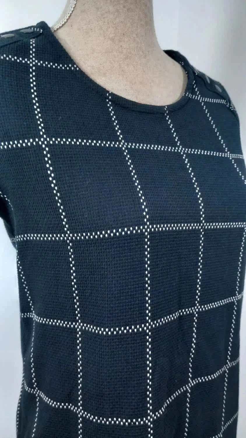Robe Droite Promod Bleu Marine – Imprimé Carreaux Chic – Taille 38 – TBE – Promod – taille M / 38 / 10 5