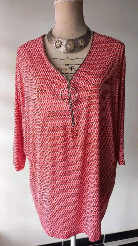 🍓Magnifique tunique rouge et noir de la marque Gémo taille XL🍓