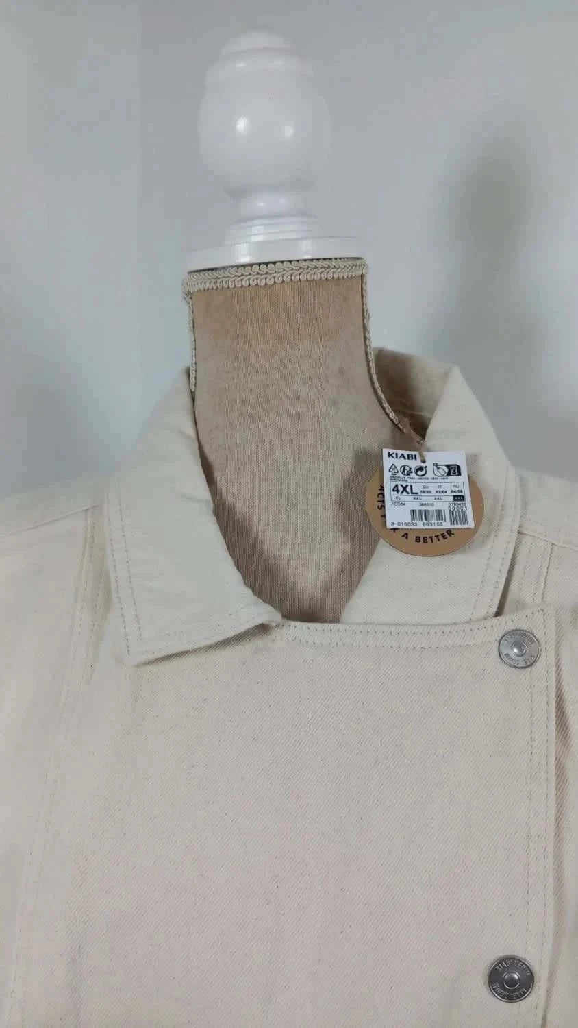 Gilet / Veste sans Manches Asymétrique en Coton Crème KIABI Grande Taille 58/60 (4XL) – Kiabi – taille 9XL / 58 / 30 4