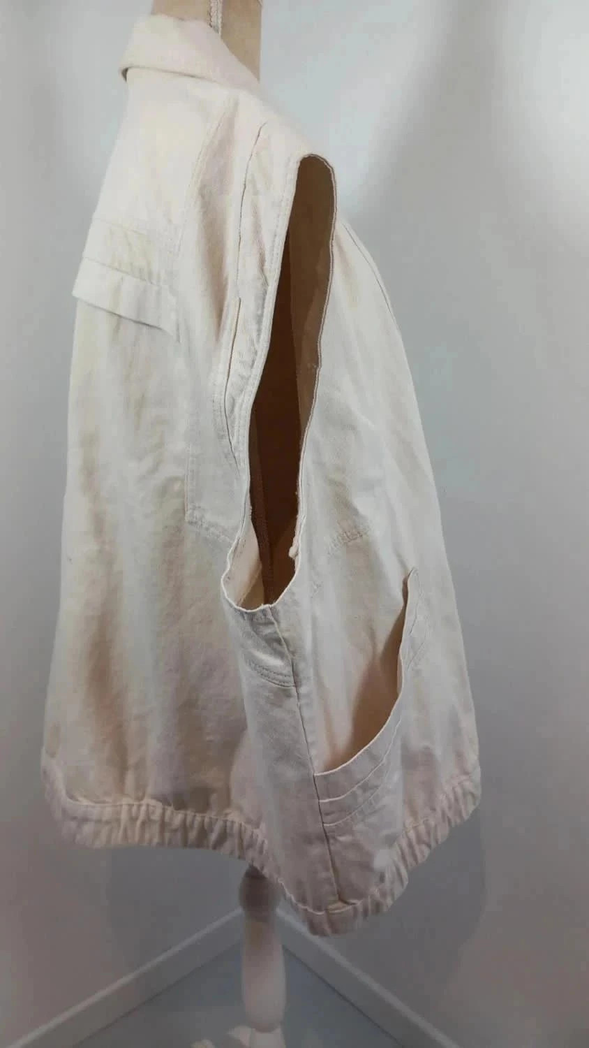 Gilet / Veste sans Manches Asymétrique en Coton Crème KIABI Grande Taille 58/60 (4XL) – Kiabi – taille 9XL / 58 / 30 5