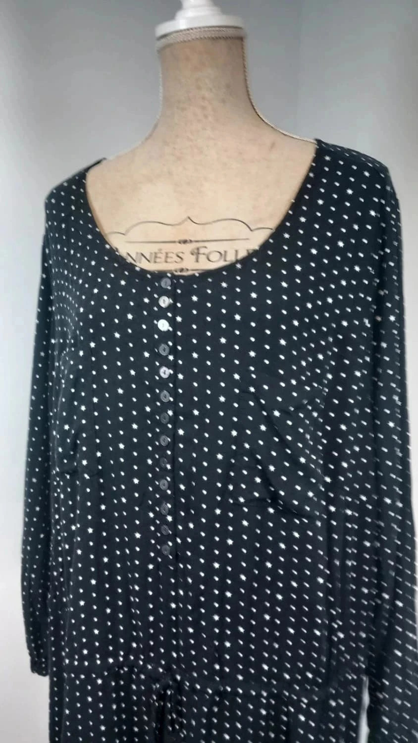 Robe/Tunique Noire "Étoiles" - Bonprix - T. 54 – Bonprix – taille 7XL / 54 / 26 2