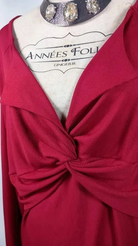 Tunique Bordeau décolleté sexy marque Shein taille 4XL – Shein Curve – taille 7XL / 54 / 26 2