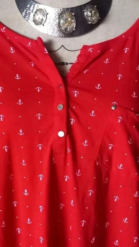 🍒 Tunique rouge motif ancre taille 54/56 de chez Bleu Bonheur 🍒 – Bleu bonheur – taille 7XL / 54 / 26 2