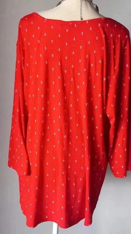 🍒 Tunique rouge motif ancre taille 54/56 de chez Bleu Bonheur 🍒 – Bleu bonheur – taille 7XL / 54 / 26 5