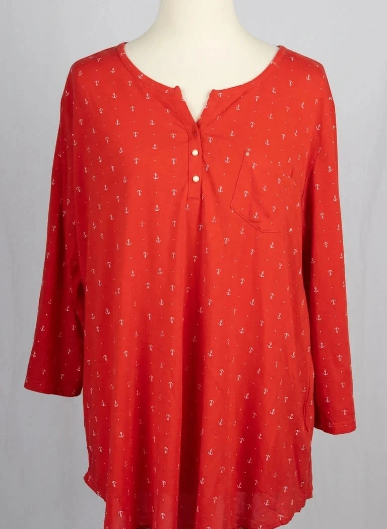 🍒 Tunique rouge motif ancre taille 54/56 de chez Bleu Bonheur 🍒