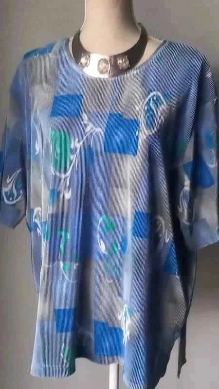 Tunique bleue vintage taille 52 – Weidy – taille 6XL / 52 / 24 4