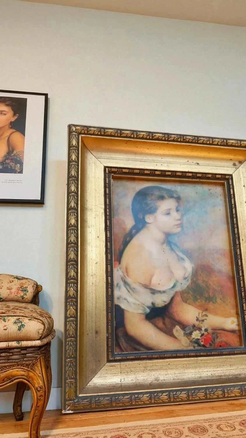 Reproduction Renoir "Jeune fille aux fleurs" - Édition Braun & Cie 1961 - Cadre Doré – Art 2