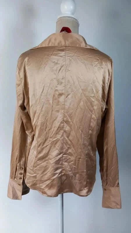 Chemise satinée beige dorée marque Burton taille 46 – Burton – taille XXXL / 46 / 18 5