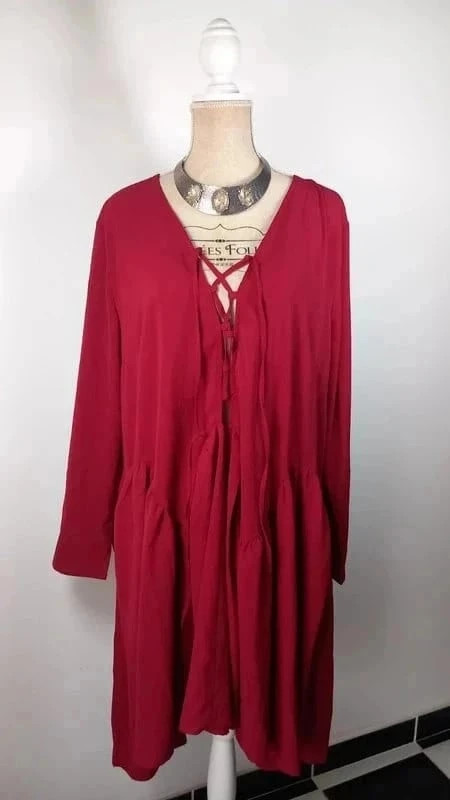 Robe tunique bordeaux missguided neuve t.52 grande taille