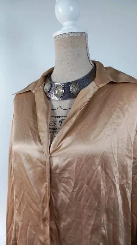Chemise satinée beige dorée marque Burton taille 46 – Burton – taille XXXL / 46 / 18 3