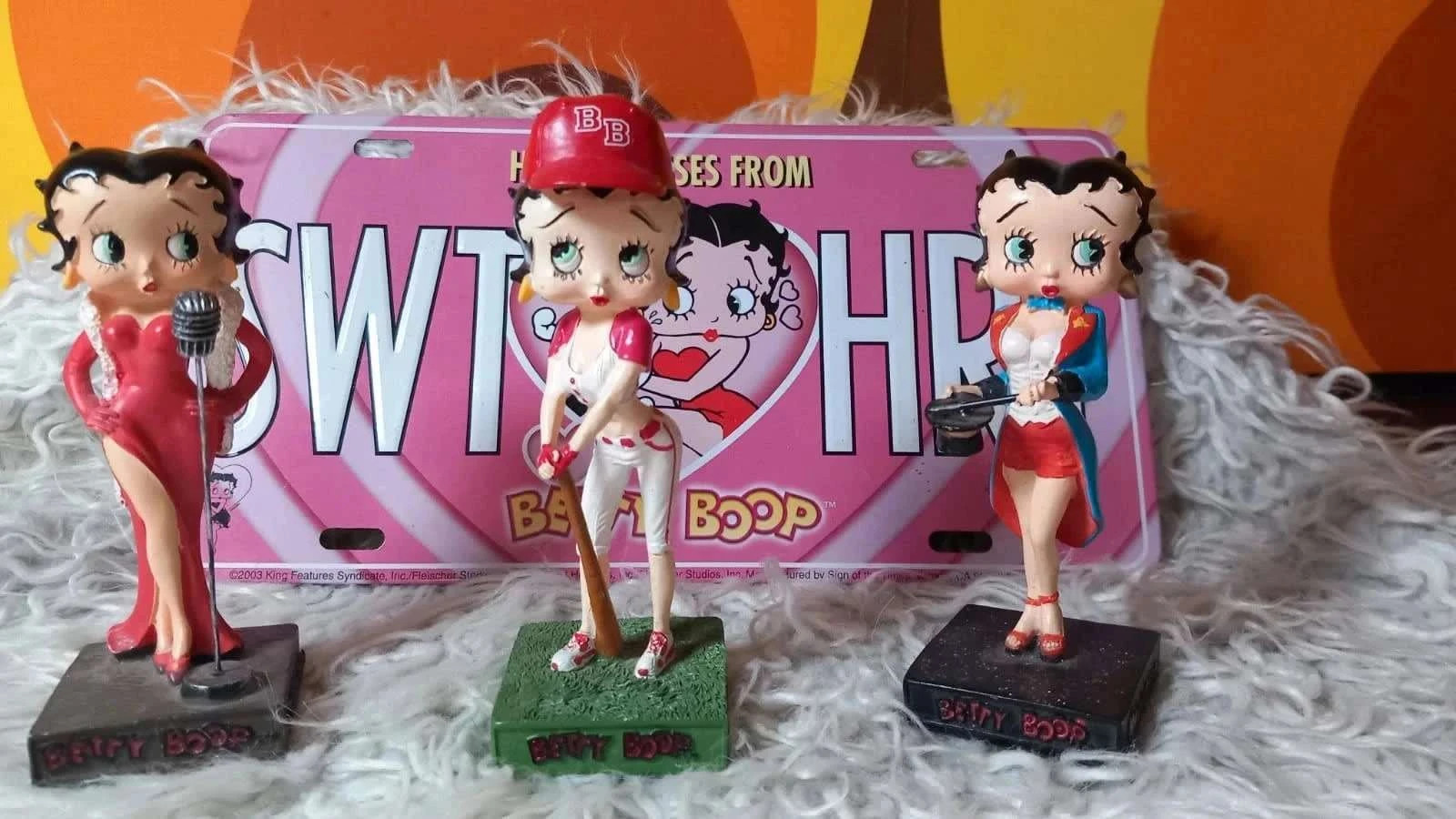 🍒Lot figurines Betty Boop avec sa plaque émaillée🍒 – taille Taille unique 2