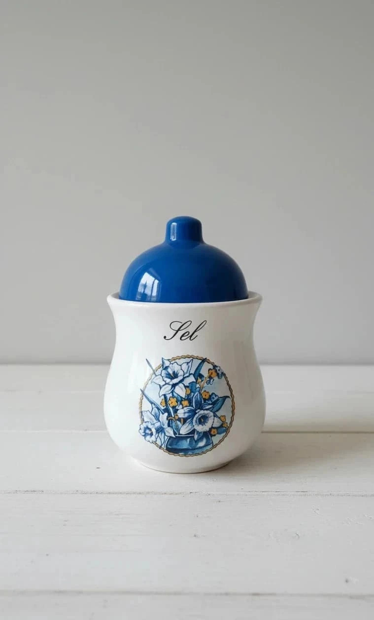 Superbe ensemble de 5 pots à épices vintage en céramique - Idéal pour une cuisine charmante ! 2