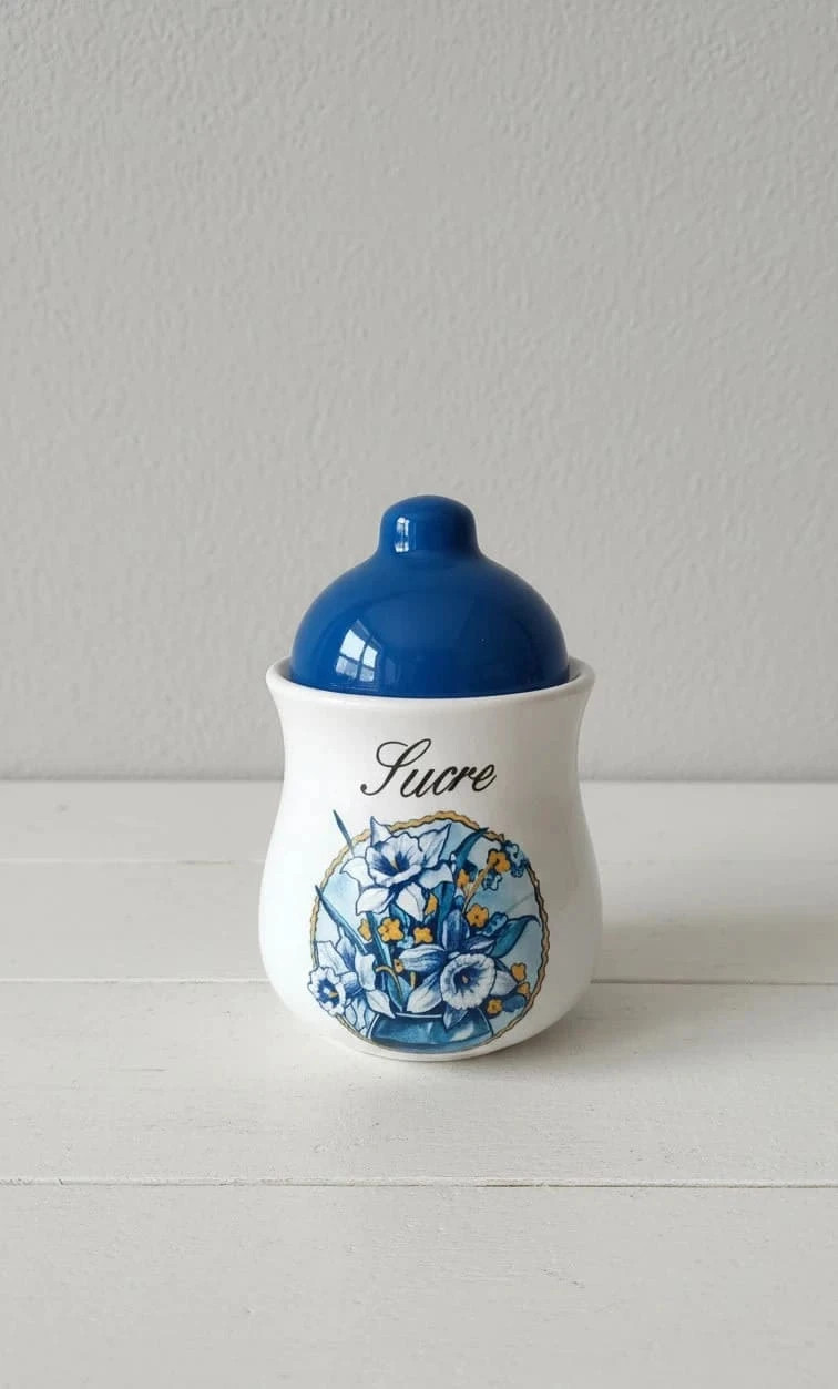 Superbe ensemble de 5 pots à épices vintage en céramique - Idéal pour une cuisine charmante ! 4