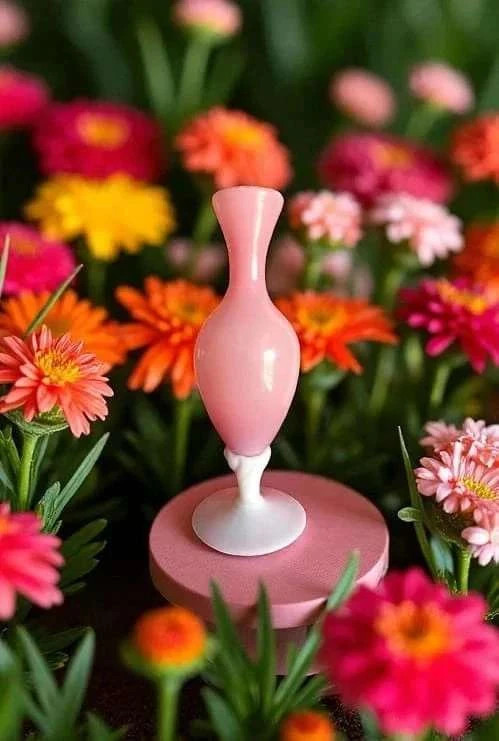 Joli vase en opaline rose 4