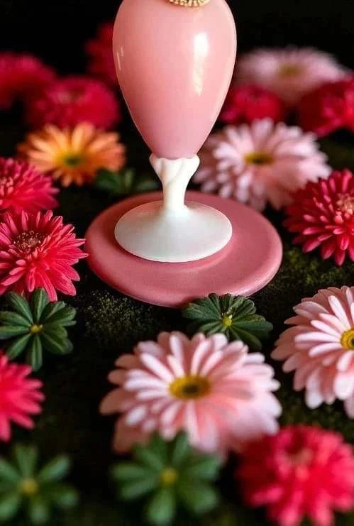 Joli vase en opaline rose 3