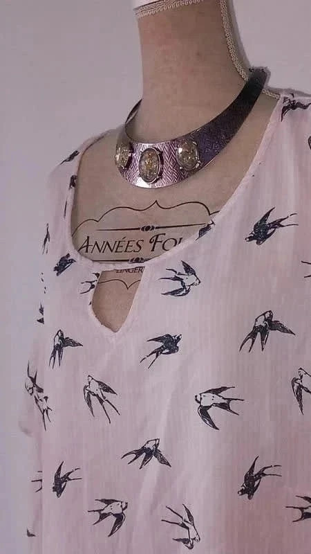 🐦Blouse rose hirondelle 🐦 – MODAVISTA – taille 7XL / 54 / 26 2