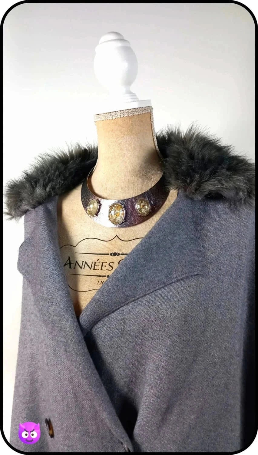 Zara Manteau Veste Cape Poncho col fausse fourrure grise taille – Zara – taille Taille unique 3