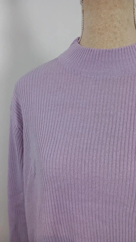 💜 Pull Côtelé Lilas T. 54/56 (5XL) - Bleu Bonheur – Bleu bonheur – taille 7XL / 54 / 26 5