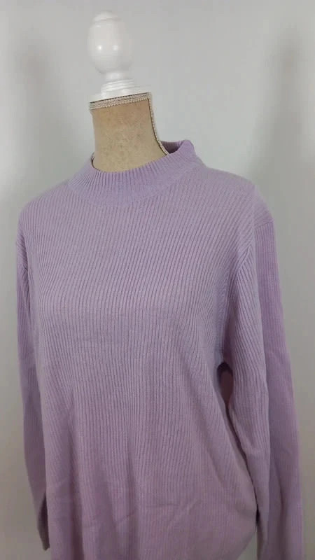 💜 Pull Côtelé Lilas T. 54/56 (5XL) - Bleu Bonheur – Bleu bonheur – taille 7XL / 54 / 26 3