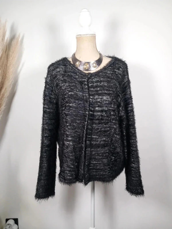 Gilet noir gris chiné marque Zamba taille 6 52/54 – Zamba – taille 6XL / 52 / 24 2