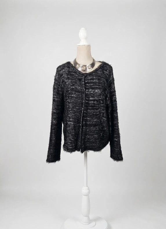 Gilet noir gris chiné marque Zamba taille 6 52/54