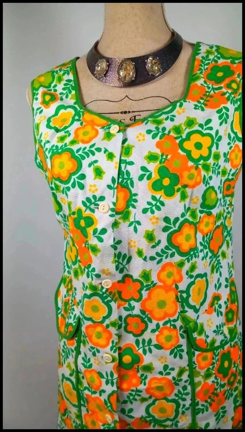 Magnifique robe Vintage des années 60-70 made in france taille 44 – Vintage Dressing – taille XXL / 44 / 16 2