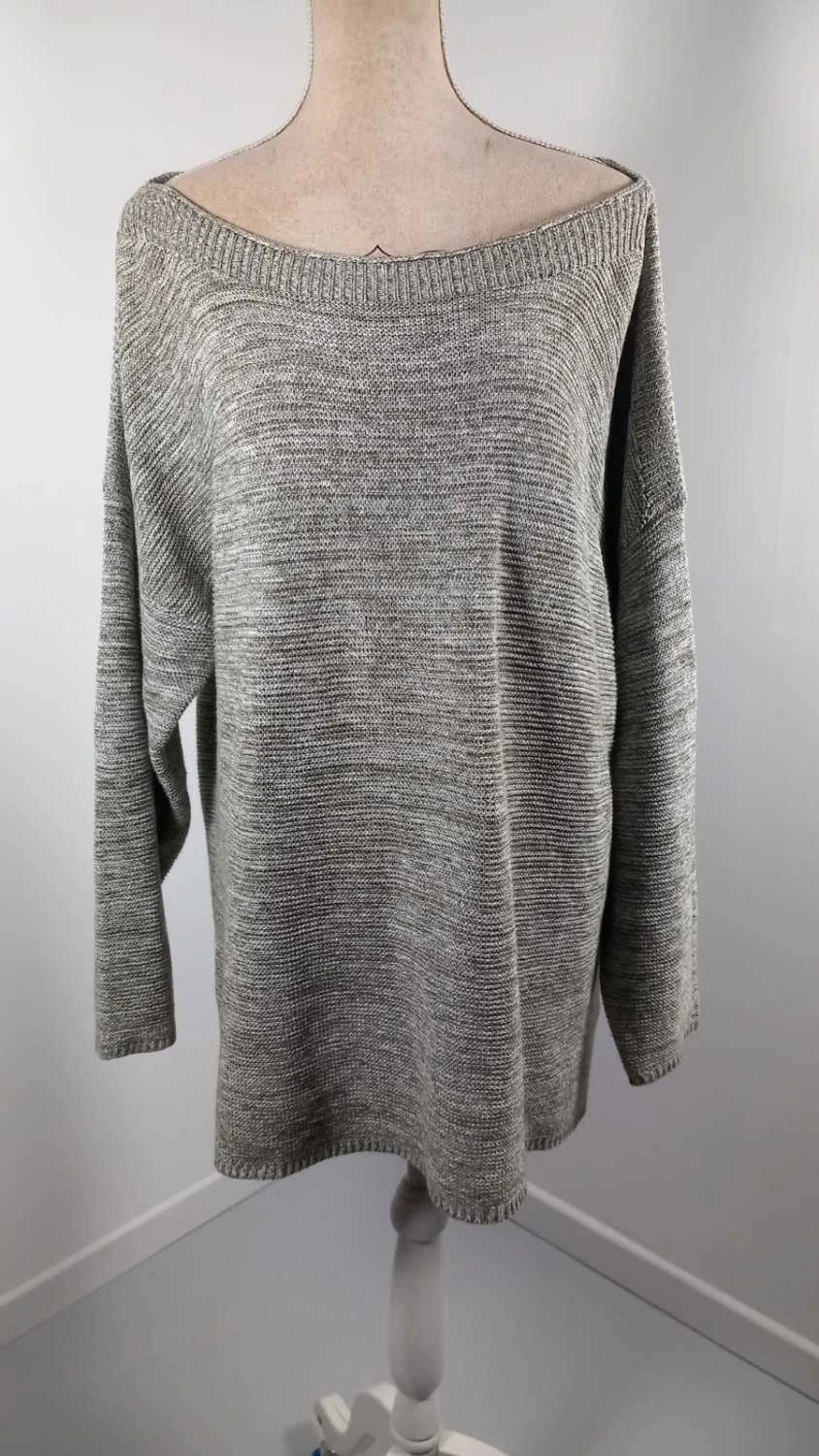 🩶 Pull Léger Chiné - Encolure Bateau - Taille 54