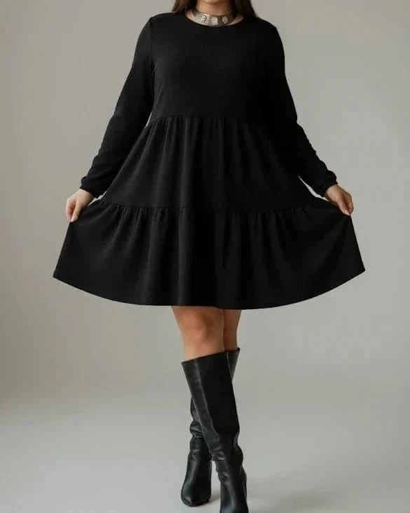 Belle robe noire baby Doll vaporeuse de la marque New Look curves taille 56 – New Look – taille 8XL / 56 / 28 2