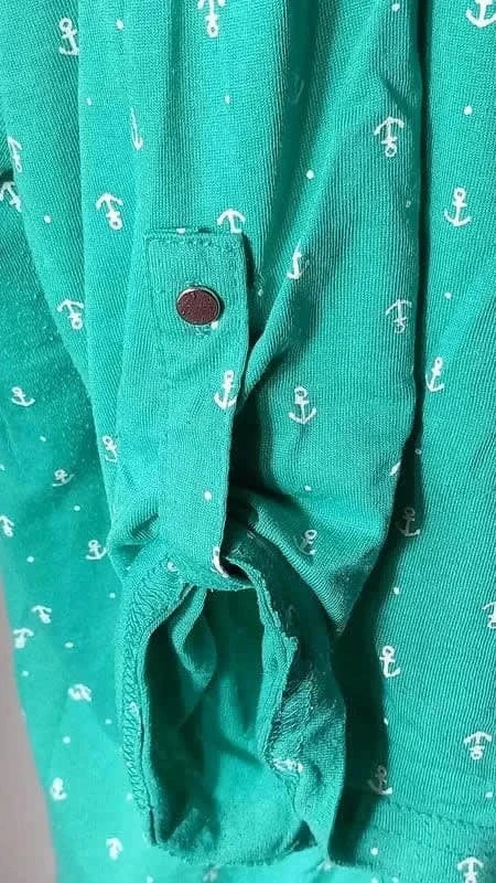 Tunique verte motif ancre taille 54/56 – Bleu bonheur – taille 7XL / 54 / 26 4