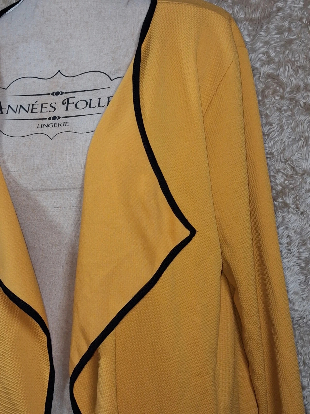 Veste longue style blazer jaune moutarde taille 50/52 – taille 4XL / 48 / 20 4