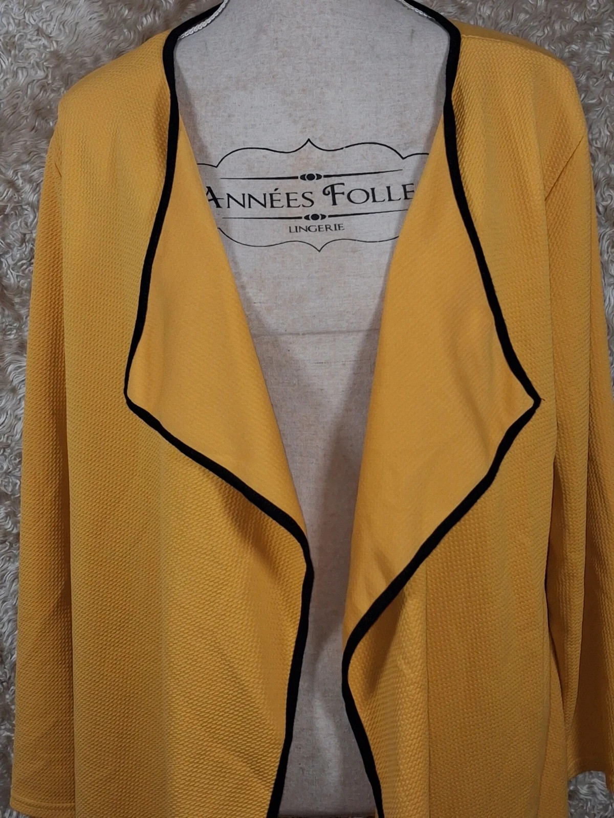 Veste longue style blazer jaune moutarde taille 50/52 – taille 4XL / 48 / 20 2