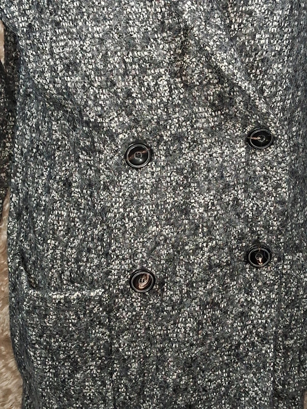 Manteau IKKS gris chiné effet tweed double boutonnage taille 40 – IKKS – taille M / 38 / 10 5