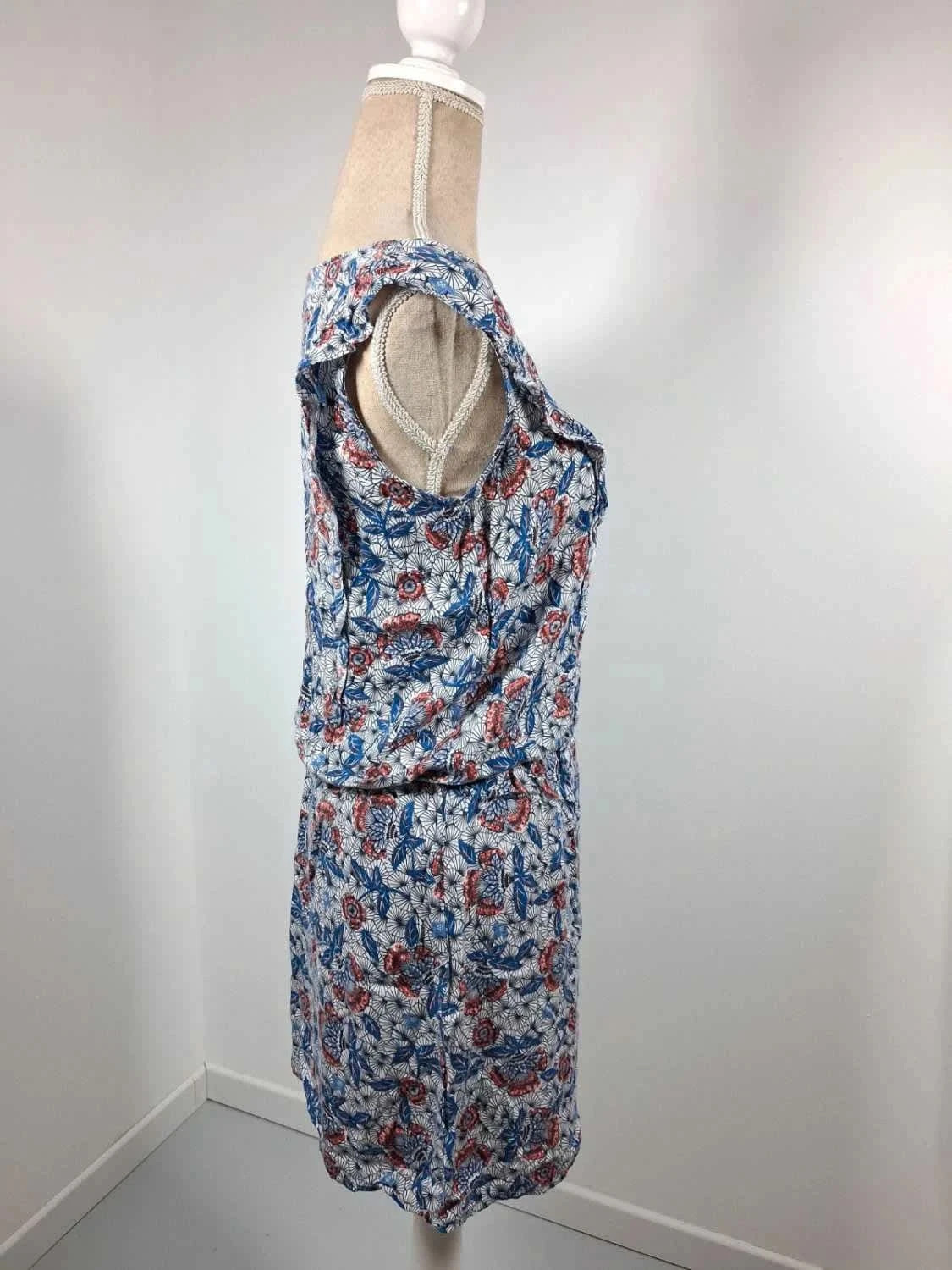 Robe d'été Promod fleurie bleu & corail – Taille 38/40 – Très bon état – Promod – taille M / 38 / 10 5