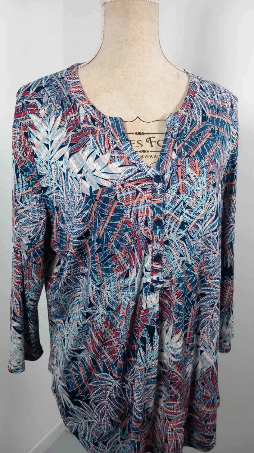 Tunique Renatto Bene Imprimé Feuillage – Fluide & Stretch – NEUVE – Taille 50/52/54 – Renatto Bene – taille 5XL / 50 / 22 2