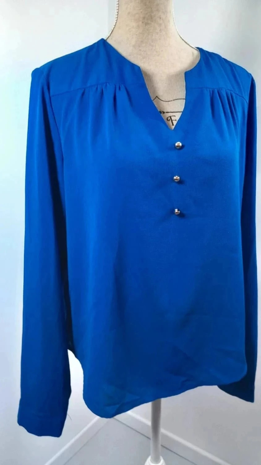 Chemisier Fluide Bleu Roi Shein – Détails Boutons – Taille XL – Neuf – Shein – taille XL / 42 / 14 2