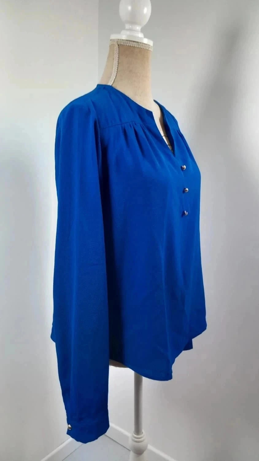 Chemisier Fluide Bleu Roi Shein – Détails Boutons – Taille XL – Neuf – Shein – taille XL / 42 / 14 5