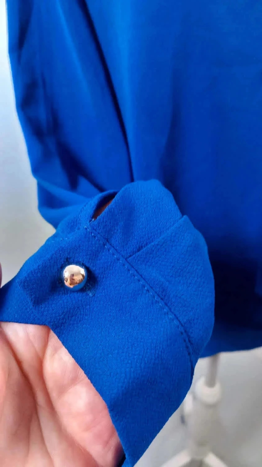 Chemisier Fluide Bleu Roi Shein – Détails Boutons – Taille XL – Neuf – Shein – taille XL / 42 / 14 4