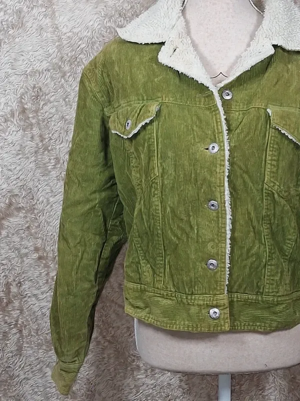 Veste Trafaluc Active velours côtelé kaki taille M doublée écru – Trafaluc – taille M 6