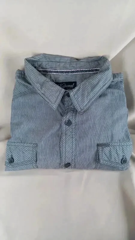 Chemise Homme Kaporal Jeans - Rayures Grises & Blanches - Taille L - Neuf
