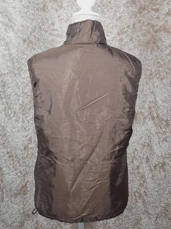 Gilet matelassé sans manches taupe femme 38/40, col montant – 3 suisses – taille M 6