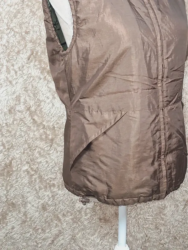 Gilet matelassé sans manches taupe femme 38/40, col montant – 3 suisses – taille M 5