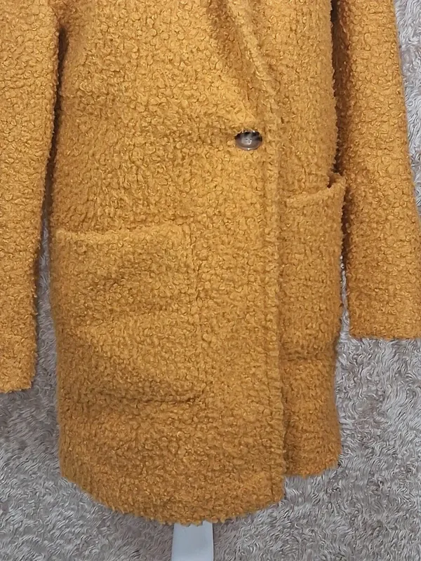 Manteau edc jaune moutarde bouclette taille XS à poches – edc – taille XS 8