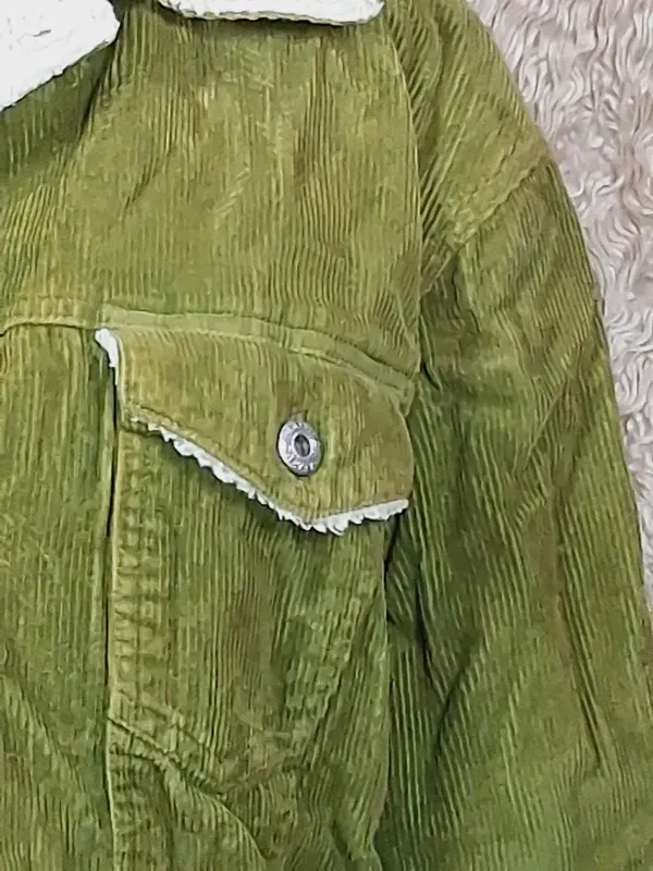 Veste Trafaluc Active velours côtelé kaki taille M doublée écru – Trafaluc – taille M 2