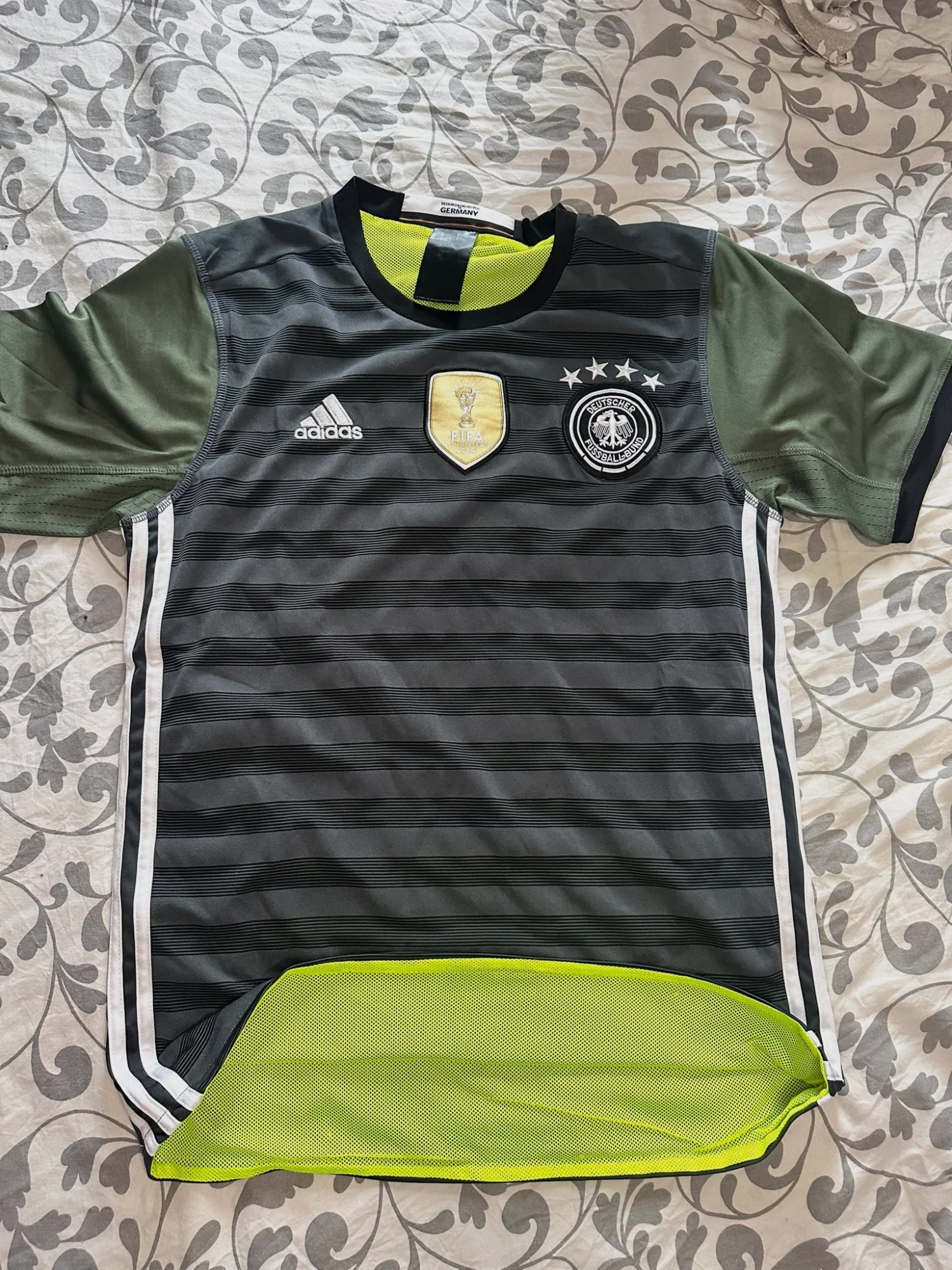 Maillot Allemagne Adidas gris noir vert kaki – Coupe du monde 2014 🇩🇪