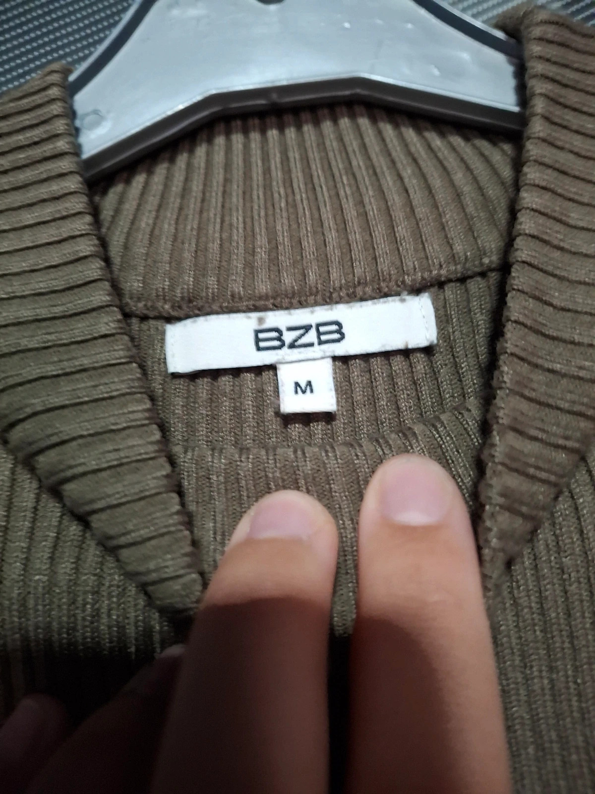 Robe Pull Longue en Maille Côtelée BZB Beige / Taupe Taille M – BZB – taille M / 38 / 10 2