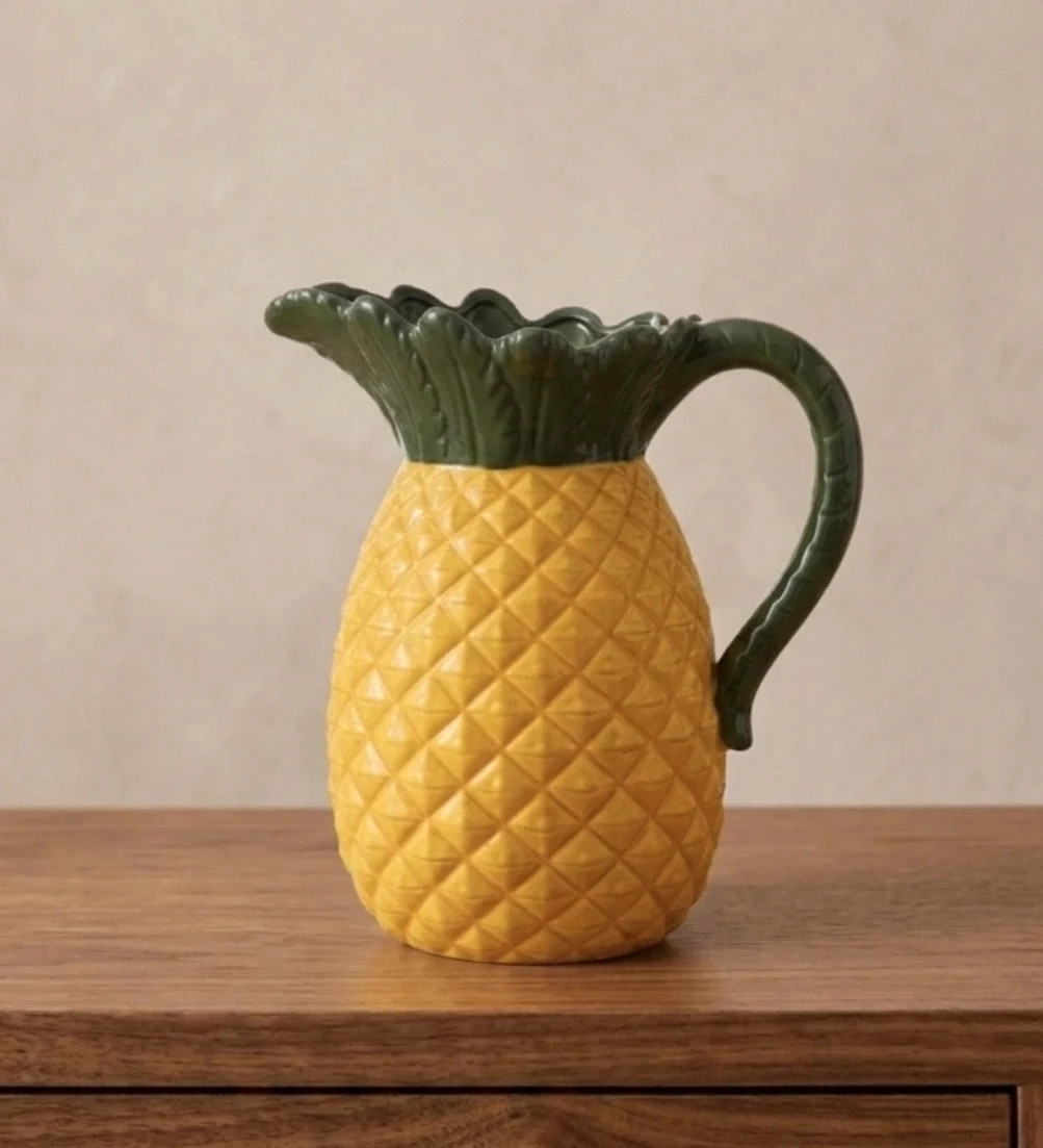 Pichet / vase ananas céramique vintage - Style barbotine – Vintage 3