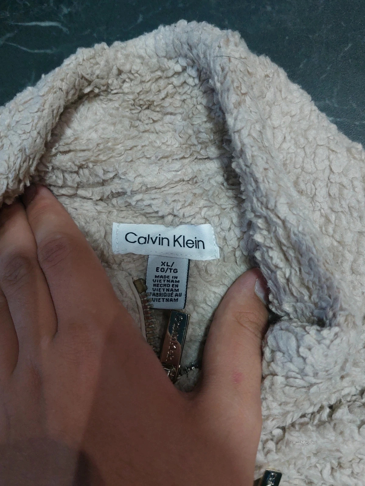 gilet sans manches Calvin Klein sherpa beige veste polaire XL – Calvin Klein – taille XL / 42 / 14 3