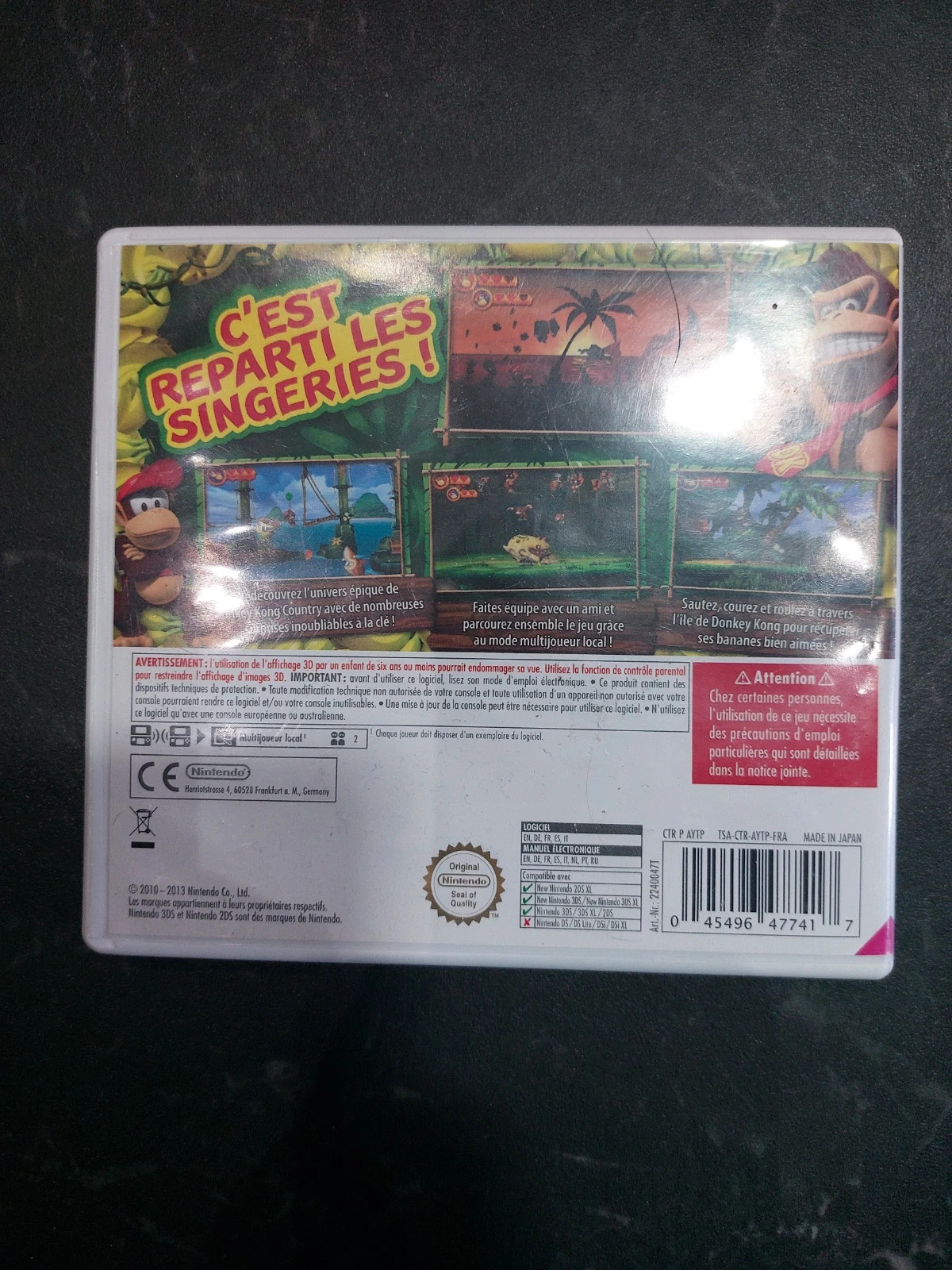 Donkey Kong country returns 3D que la boîte 3